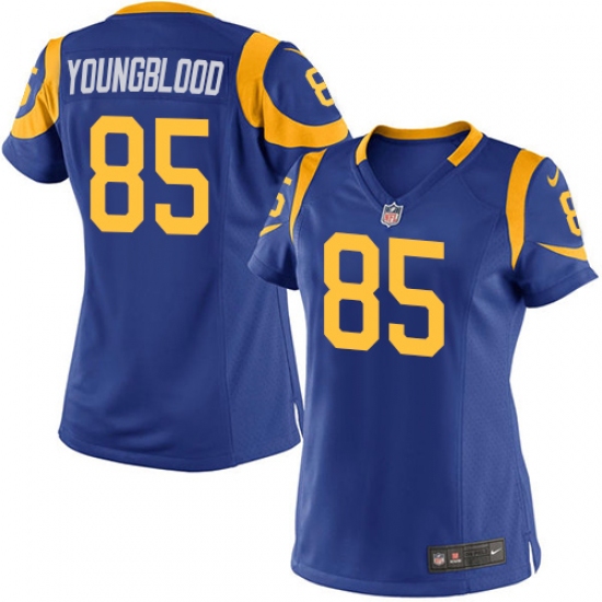 Women's Nike Los Angeles Rams #85 Jack Youngblood Game Royal Blue Alternate NFL Jersey - Ujersey