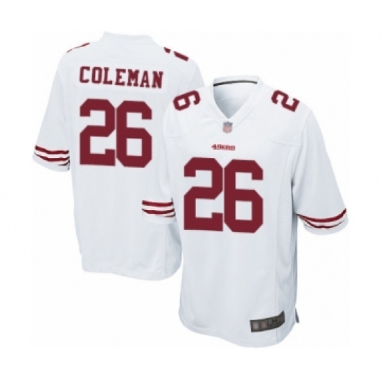 Men's San Francisco 49ers #26 Tevin Coleman Game White Football Jersey