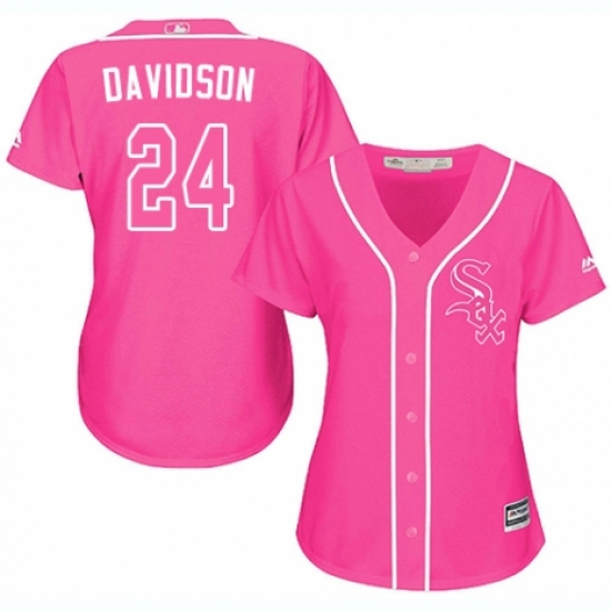 Women's Majestic Chicago White Sox #24 Matt Davidson Replica Pink Fashion Cool Base MLB Jersey - Ujersey