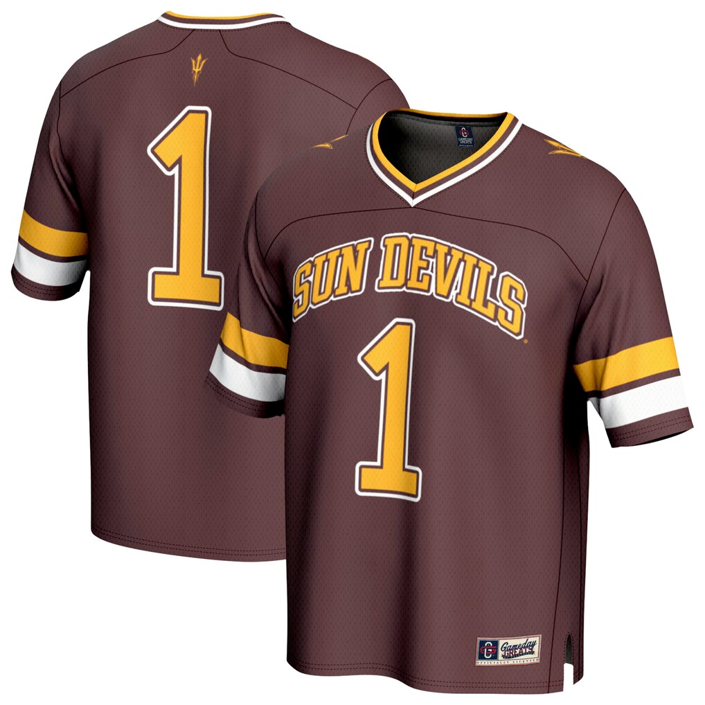 Youth GameDay Greats Maroon #1 Arizona State Sun Devils Lightweight Collegiate Football Fashion Jersey - U-jersey