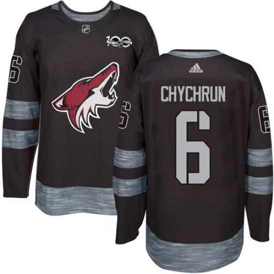 Men's Adidas Arizona Coyotes #6 Jakob Chychrun Authentic Black 1917-2017 100th Anniversary NHL Jersey - Ujersey