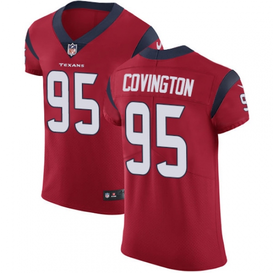Men's Nike Houston Texans #95 Christian Covington Red Alternate Vapor Untouchable Elite Player NFL Jersey - Ujersey
