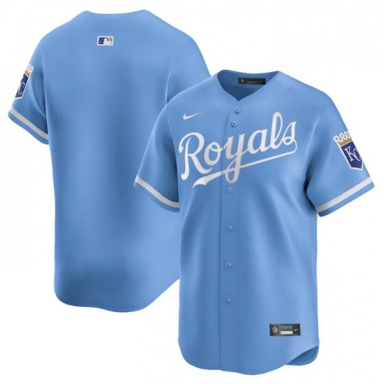 Men's Kansas City Royals Blank Light Blue 2024 Alternate Limited Stitched Baseball Jersey - Ujersey