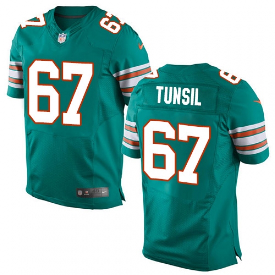 Men's Nike Miami Dolphins #67 Laremy Tunsil Elite Aqua Green Alternate NFL Jersey - Ujersey