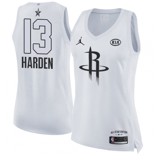 Women's Nike Jordan Houston Rockets #13 James Harden Swingman White 2018 All-Star Game NBA Jersey - Ujersey