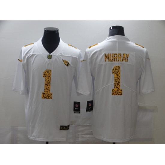 Men's Arizona Cardinals #1 Kyler Murray 2020 White Leopard Print Fashion Limited Stitched Jersey - Ujersey