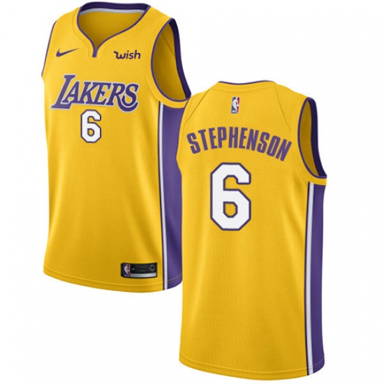 Men's Nike Los Angeles Lakers #6 Lance Stephenson Swingman Gold NBA Jersey - Icon Edition - Ujersey