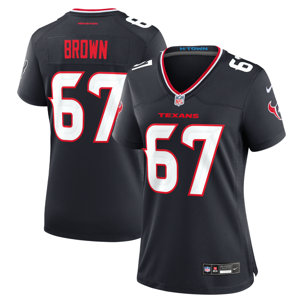 Women's Houston Texans Evan Brown Nike Navy Team Game Jersey - Ujersey Shop