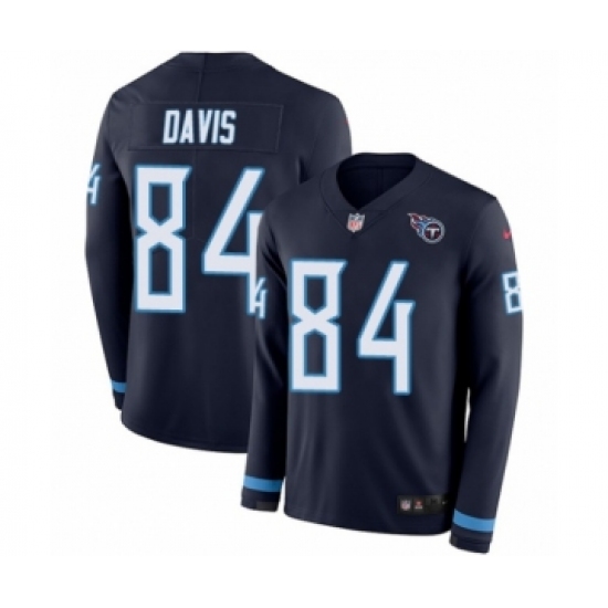 Youth Nike Tennessee Titans #84 Corey Davis Limited Navy Blue Therma Long Sleeve NFL Jersey - Ujersey
