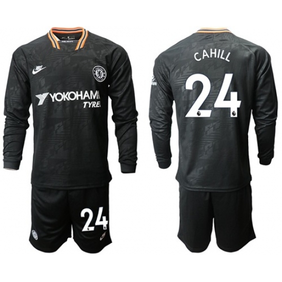 Chelsea #24 Cahill Third Long Sleeves Soccer Club Jersey