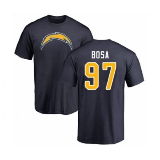 Football Los Angeles Chargers #97 Joey Bosa Navy Blue Name & Number Logo T-Shirt - Ujersey