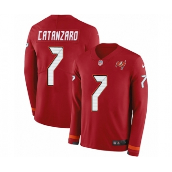 Men's Nike Tampa Bay Buccaneers #7 Chandler Catanzaro Limited Red Therma Long Sleeve NFL Jersey - Ujersey