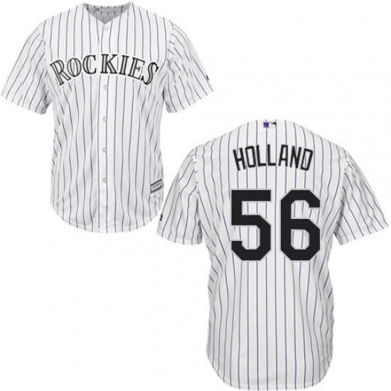 Youth Majestic Colorado Rockies #56 Greg Holland Replica White Home Cool Base MLB Jersey - Ujersey