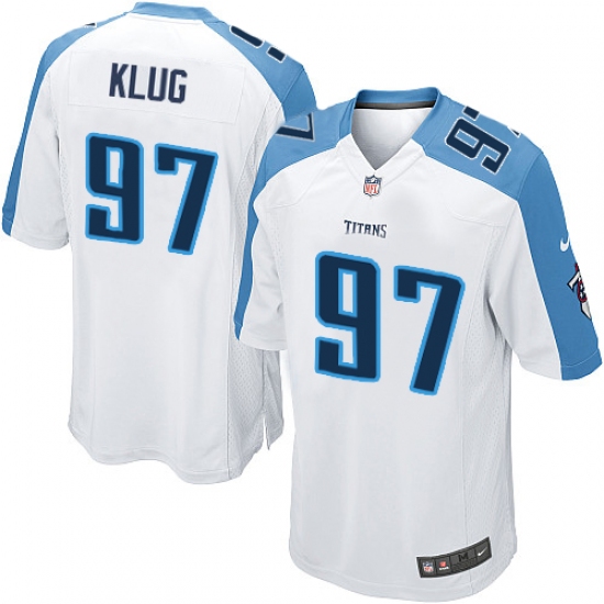 Men's Nike Tennessee Titans #97 Karl Klug Game White NFL Jersey - Ujersey