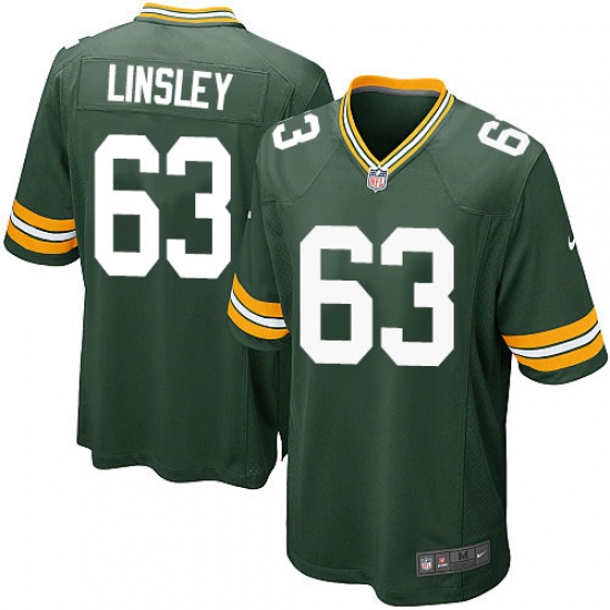 Men's Nike Green Bay Packers #63 Corey Linsley Game Green Team Color NFL Jersey - Ujersey