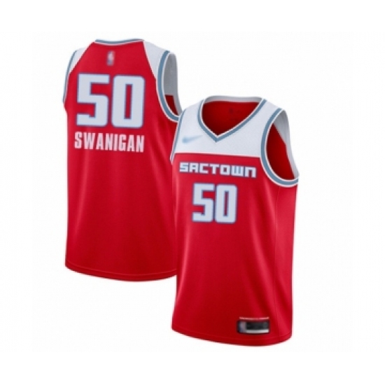 Women's Sacramento Kings #50 Caleb Swanigan Swingman Red Basketball Jersey - 2019-20 City Edition - Ujersey