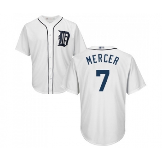 Men's Detroit Tigers #7 Jordy Mercer Replica White Home Cool Base Baseball Jersey - Ujersey
