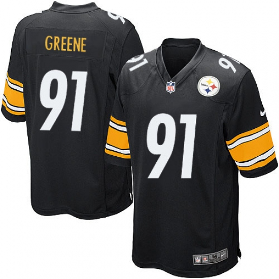 Men's Nike Pittsburgh Steelers #91 Kevin Greene Game Black Team Color NFL Jersey - Ujersey