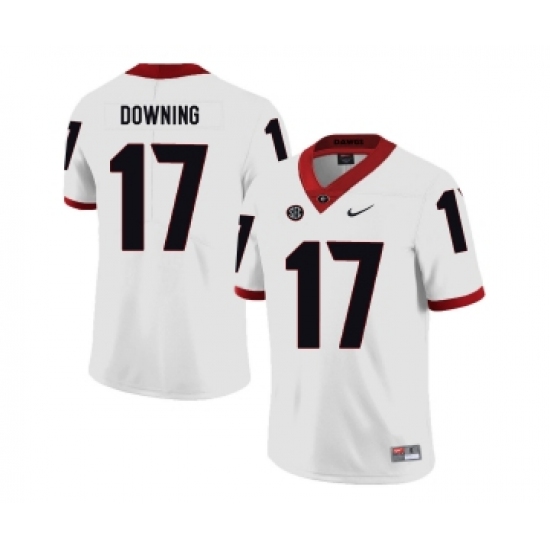 Georgia Bulldogs 17 Matthew Downing White Nike College Football Jersey - Ujersey