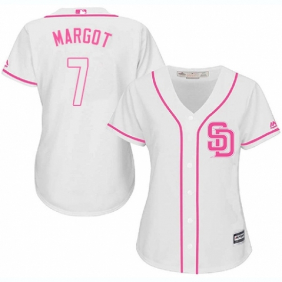 Women's Majestic San Diego Padres #7 Manuel Margot Replica White Fashion Cool Base MLB Jersey - Ujersey