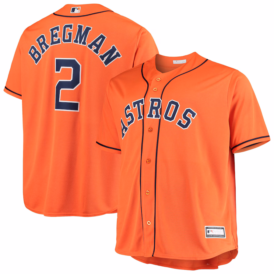 Men's Houston Astros Alex Bregman Majestic Orange Big & Tall Replica Player Jersey - Ujersey NHL
