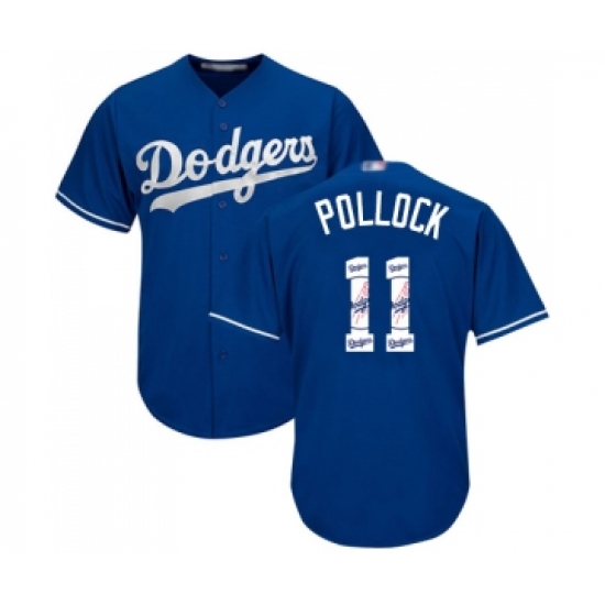 Men's Los Angeles Dodgers #11 A. J. Pollock Authentic Royal Blue Team Logo Fashion Cool Base Baseball Jersey - Ujersey