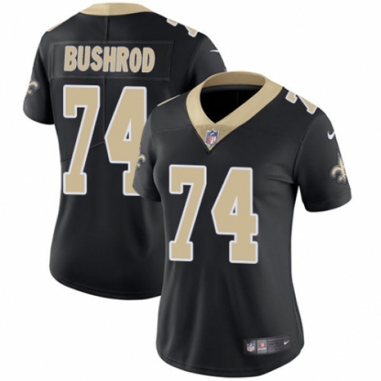 Women's Nike New Orleans Saints #74 Jermon Bushrod Black Team Color Vapor Untouchable Limited Player NFL Jersey - Ujersey