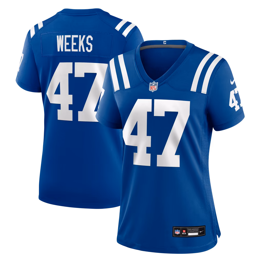 Women's Indianapolis Colts West Weeks Nike Royal Team Game Jersey - Ujersey