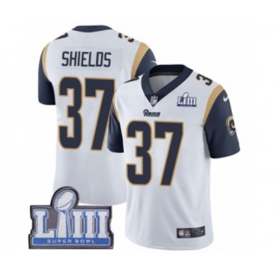Youth Nike Los Angeles Rams #37 Sam Shields White Vapor Untouchable Limited Player Super Bowl LIII Bound NFL Jersey - Ujersey