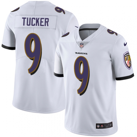 Youth Nike Baltimore Ravens #9 Justin Tucker White Vapor Untouchable Limited Player NFL Jersey - Ujersey