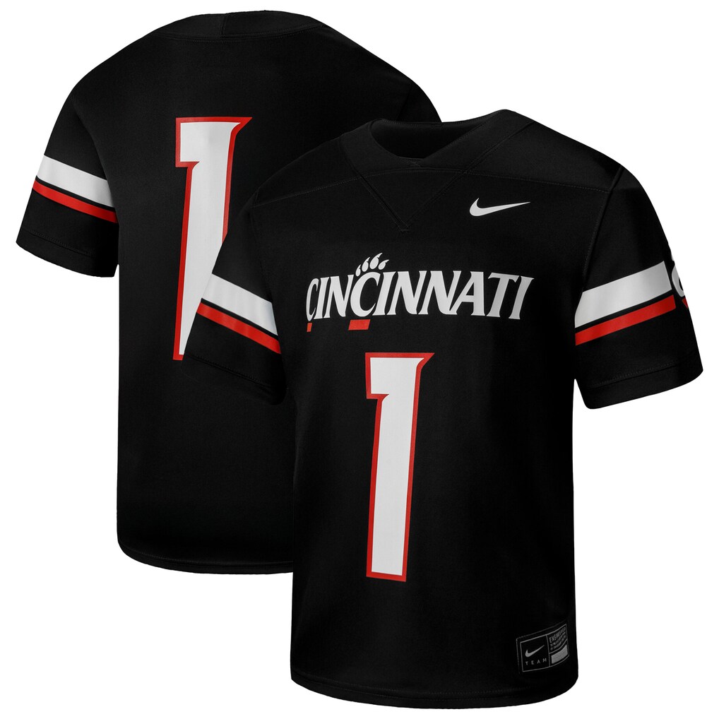 Youth Nike #1 Black Cincinnati Bearcats Football Game Jersey - ujerseystore