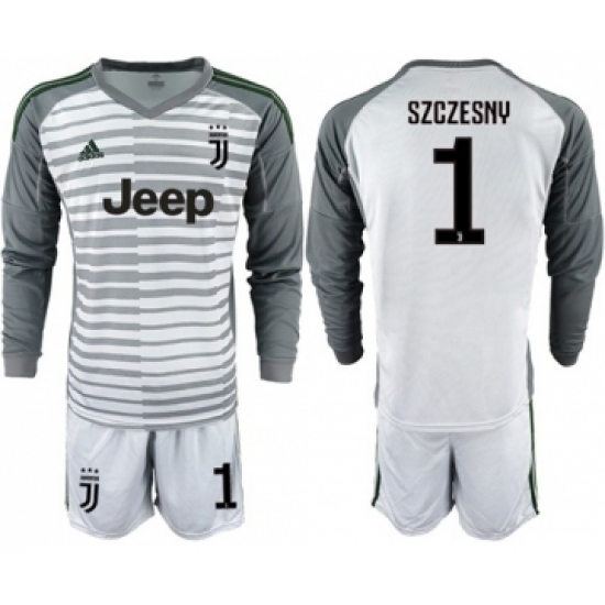 Juventus #1 Szczesny Grey Goalkeeper Long Sleeves Soccer Club Jersey