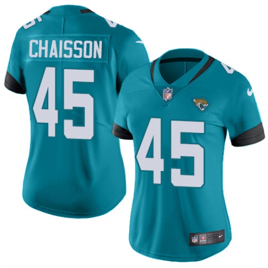Women's Jacksonville Jaguars #45 K'Lavon Chaisson Teal Green Alternate Stitched NFL Vapor Untouchable Limited Jersey - Ujersey
