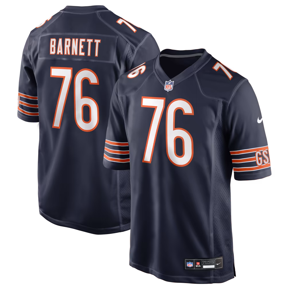 Men's Chicago Bears Caden Barnett Nike Navy Team Game Jersey - Ujersey
