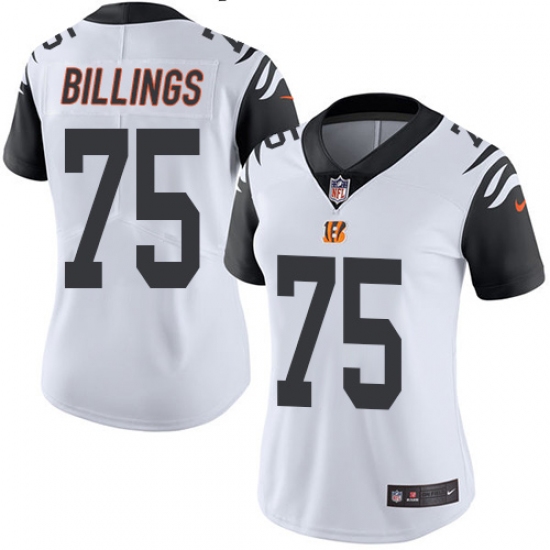 Women's Nike Cincinnati Bengals #75 Andrew Billings Limited White Rush Vapor Untouchable NFL Jersey - Ujersey
