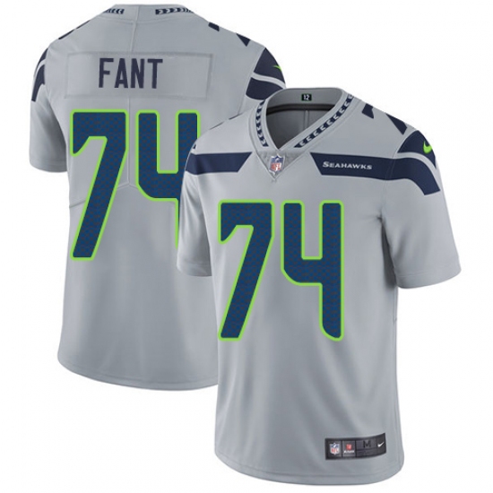 Youth Nike Seattle Seahawks #74 George Fant Elite Grey Alternate NFL Jersey - Ujersey