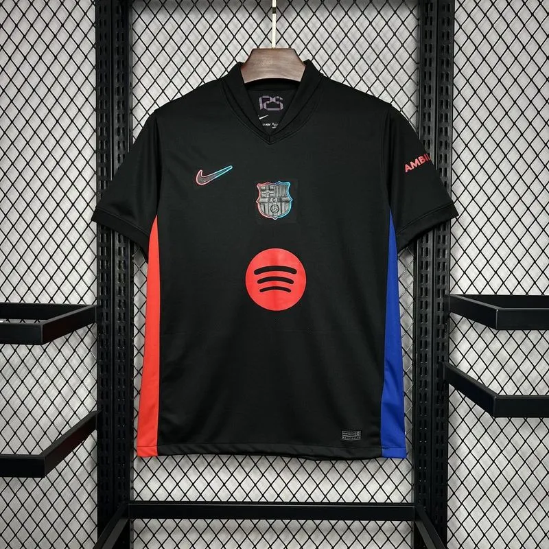 Barcelona Soccer Jersey Away Custom Shirt 2024/25 Spotify Logo Without Text - ujerseystore