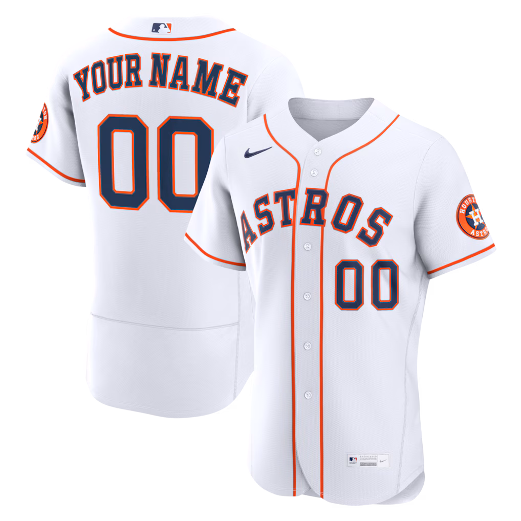 Men's Houston Astros Nike White Home Authentic Custom Jersey - SUjersey01