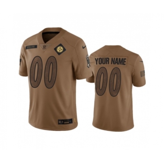 Men's Nike Pittsburgh Steelers Active Player Custom 2023 Brown Salute To Setvice Limited Football Stitched Jersey - Ujersey