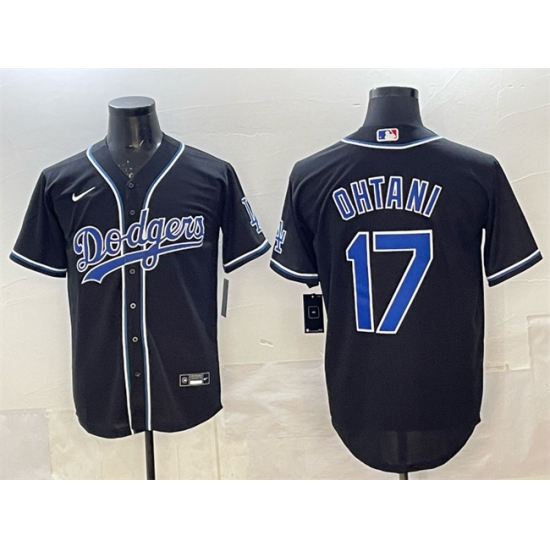 Men's Los Angeles Dodgers #17 Shohei Ohtani Black Fashion Cool Base Stitched Baseball Jersey - Ujersey