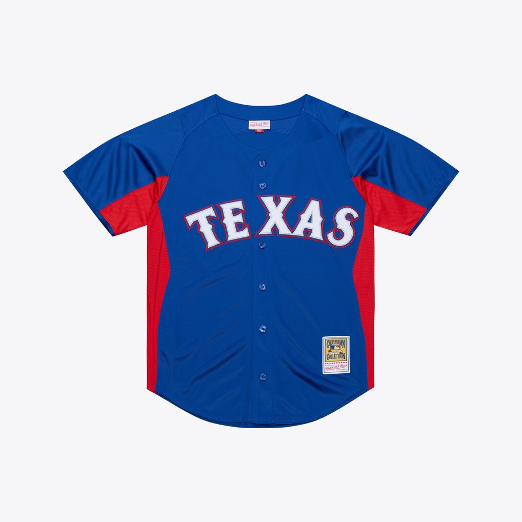 Men's Texas Rangers Adrian Beltre Mitchell & Ness Royal Cooperstown Mesh Batting Practice Button-Up Jersey - ujerseystore