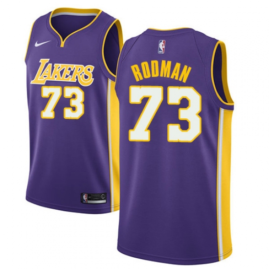 Women's Nike Los Angeles Lakers #73 Dennis Rodman Swingman Purple NBA Jersey - Statement Edition - Ujersey