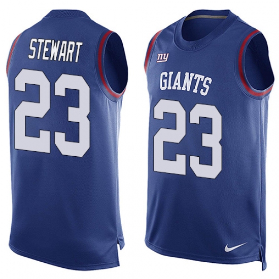 Men's Nike New York Giants #23 Jonathan Stewart Limited Royal Blue Player Name & Number Tank Top NFL Jersey - Ujersey