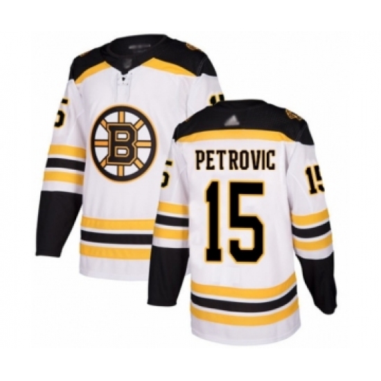 Youth Boston Bruins #15 Alex Petrovic Authentic White Away Hockey Jersey - Ujersey