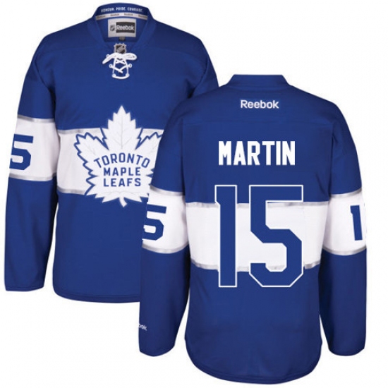 Men's Reebok Toronto Maple Leafs #15 Matt Martin Authentic Royal Blue 2017 Centennial Classic NHL Jersey - Ujersey