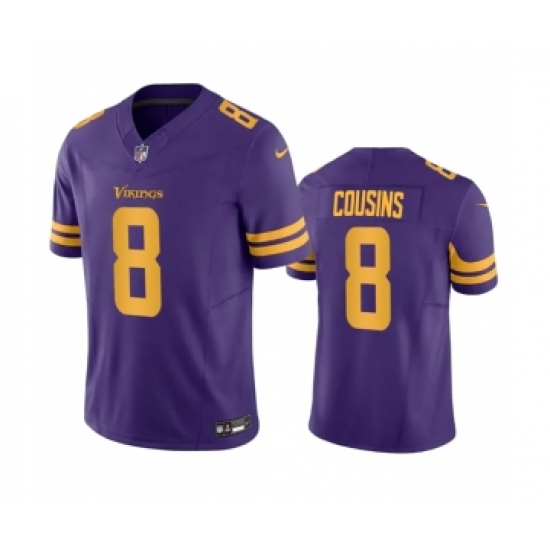 Men's Minnesota Vikings #8 Kirk Cousins Purple 2023 F.U.S.E. Color Rush Stitched Jersey - Ujersey