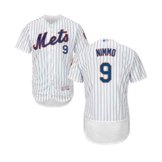 Men's New York Mets #9 Brandon Nimmo White Home Flex Base Authentic Collection Baseball Jersey - Ujersey