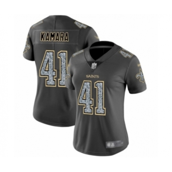 Women's New Orleans Saints #41 Alvin Kamara Limited Gray Static Fashion Football Jersey - Ujersey