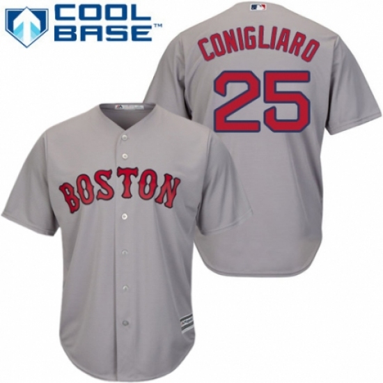 Youth Majestic Boston Red Sox #25 Tony Conigliaro Replica Grey Road Cool Base MLB Jersey - Ujersey