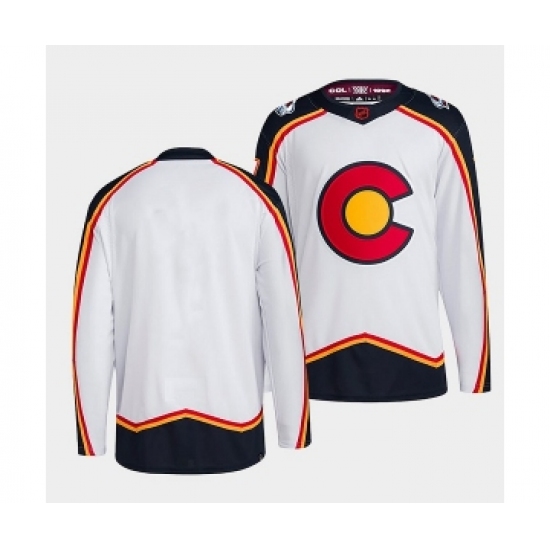 Men's Colorado Avalanche Blank White 2022-23 Reverse Retro Stitched Jersey - Ujersey